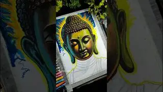 Lord Buddha Drawing With Oil Pastle ✍️❤️&zwj;🩹😍 Gautam Buddha Drawing ❤️&zwj;🩹#shorts #buddha #drawing #art