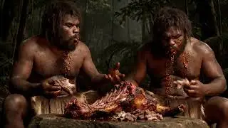 Primitive Men Cooking Meat in the Wild🦌🍗