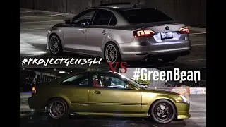 475hp Hybrid IS38 Volkswagen GLI Vs 450hp Big Turbo K20 Honda Civic at SRMS