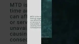 Maximum Tolerable Downtime, Maximum Tolerable Outage, Cybersecurity Mini Dictionary #shorts