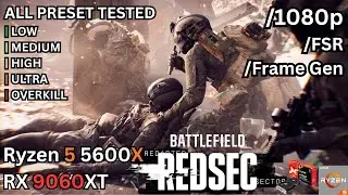 Battlefield 6: Redsec | BATTLE ROYALE | RX 9060 XT 16GB | RYZEN 5 5600X | All Presets 1080p | FSR+FG