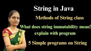 String in java| Methods of String class in java| String interview questions| java placement course