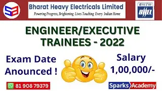 BHEL Exam Dates Announced I Salary 1,00,000/- I Start your Preparation Now I Sparks Academy
