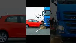 Truck Slams into Car in Seconds 😥⚠️ | Realistic AI Crash Simulation