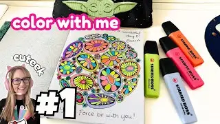 color with me | using stabilo boss original pastel highlighters ☁️ color me calm book
