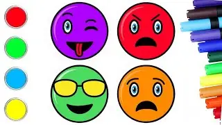 Desenhe Emoções Coloridas Para Crianças | Desenhe Emojis | Desenho Fácil | Chiki Art Brasil
