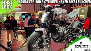 Honda V3R 900 Supercharged 3-cylinder Naked Bike Launched At EICMA 2025 - First Look - Full Exterior