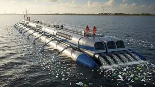 Engineers innthe Netherlands have designed a 600 meter long Floating vacuum that removes plastics fr