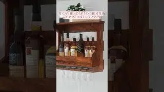 Mounted Wine Rack Wooden with Glass Holder! 🍷 #new #amazon #shortvideo #minibar #winerack #trending