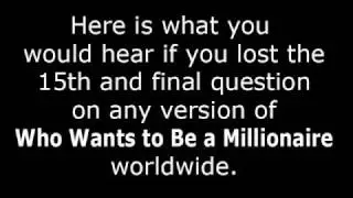 Millionaire Final Question Wrong Cue - Epic Fail