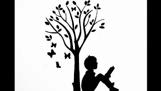 How to draw a boy reading a book under the tree | Draw a boy reading a book