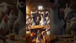 Donkey & Cow Eating Pizza in Barn AND Then...😂🐮🍕 #shorts #ai #viral