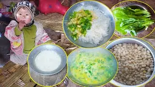 Jonson enjoying bean & green leaf curry || Jina cooking meal for family@pastorallifeofnepal