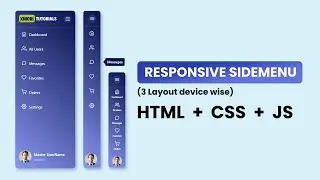 Responsive Sidebar with CSS JS HTML [ @xmoritutorials  ] | Dashboard Sidebar Menu