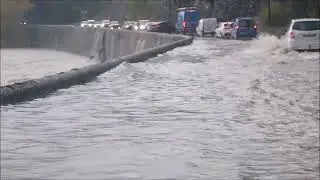 Ard&egrave;che - Crue du 9 novembre 2022 - Route D.579 pr&egrave;s du Pont de Sampzon