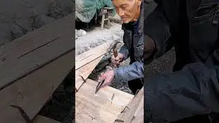 Old rural craft, traditional wooden boat making #This craft is now rare and almost lost #O   #ad971