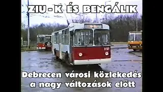 1995.12.25. Piros ZIU-9-es trolik és FVV csuklós Bengáli villamosok Debrecenben. (üzemel a 4A troli)