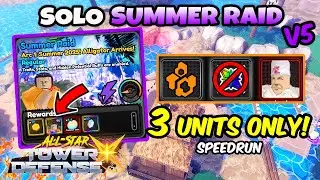 3 UNITS SOLO SPEEDRUN Summer Raid Event PURPLE Map in ASTD X!