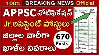 APPSC Junior Assistant posts District wise Vacancies details | APPSC Group4 Notification 2021