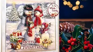 Snow Family Die Cut Decoupage | Christmas Card Making