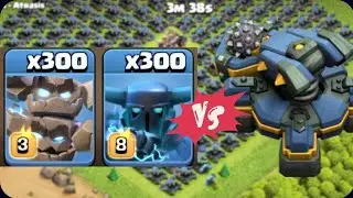 Ultimate Spam Attack! 300× Meteor Golems & Max PEKKAs vs Scattershots