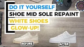 WATCH ME RESTORE MY AIR FORCE 1 FROM YELLOW MIDSOLE TO WHITE | VLOG#57