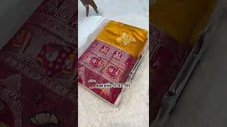 A very beautiful pure satin silk mustard and pink colour ￼Sarees #youtube #fashion #shorts #viral