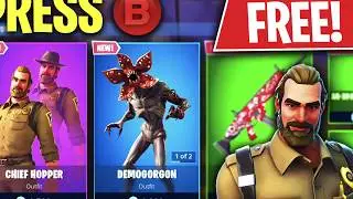 HOW to GET STRANGER THINGS SKINS for FREE! DEMOGORGON & CHIEF HOPPER Item Shop GLITCH In Fortnite