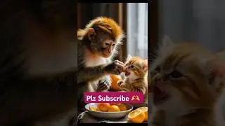 Baby Monkey Rescues Shivering Kitten in the Rain 🌧️🐒🐱  Heartwarming Jungle Tale #rescue #friendship