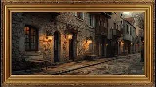 Quiet Old European Street at Night | Cozy Historic City Ambience (TV WALLPAPER) 4K