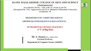 Big Data V'6 | Fundamentals of Data Analytics | SNS Institutions