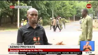 Police road blocks on Processional Way, which is among the routes used to access State House.