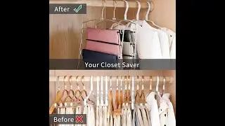 Pants Hangers Non Slip 3 Pack Space Saving Hangers Multi Layer Swing Arm Pants