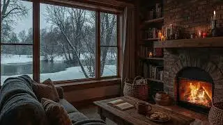 ☕Warm Relaxing Jazz Music with Cozy Coffee Shop for Working, Studying, Sleeping