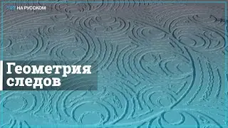 Пенсионер из Канады оставляет необычные следы на снегу