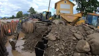 Digging new Base / Construction new Bridge / Volvo ECR 145DL & Hydrema 912 / 4K