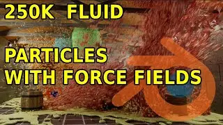 250K Fluid Particles With Force Fields Blender