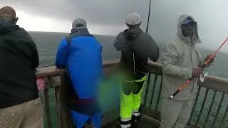 Thunder Lightning Fishing!! Russel Fields Pier Panama City Beach