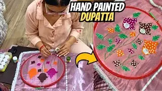 Fabric painting on dupatta | Hand painted suits