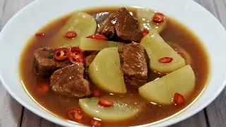 Азиатская еда с говядиной и белой редькой. Очень вкусно! ❤️