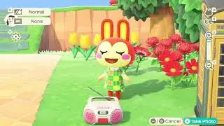 Bunnie singing K.K. Disco in Animal Crossing New Horizons