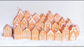 Gingerbread Houses ADVENT CALENDAR print and  cut files I DIY decoration