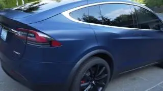 Tesla Model X P100D - blue with matte protective coating