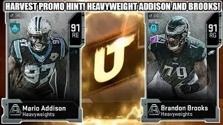 HARVEST PROMO HINT! HEAVYWEIGHTS MARIO ADDISON AND BRANDON BROOKS! | MADDEN 20 ULTIMATE TEAM