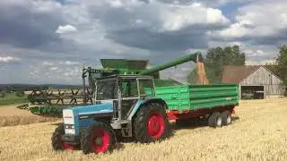 Getreideernte 2020 mit Eicher 4072 und John Deere T560i Hillmaster