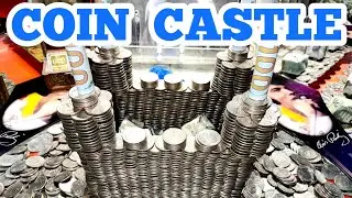 COIN CASTLE ... Inside The High Limit Coin Pusher Jackpot WON MONEY ASMR