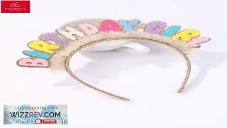 1pc Girls' BIRTHDAY GIRLS Glitter Gold Mesh Fabric Plastic Hairband Suitable Review