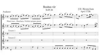 Johann David Heinichen (1683-1729):  Beatus vir, S 26 {Score video}