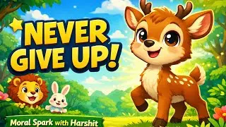 The Little Deer Who Never Gave Up 🦌 | Kids Motivational Wildlife Story | Moral Spark with Harshit