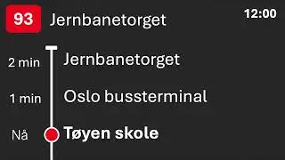 Linje: 93 Jernbanetorget, buss for T-bane | Skjerm og tale!